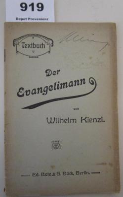  Der Evangelimann : Musikalisches Schauspiel in zwei Aufzügen (o.J.)