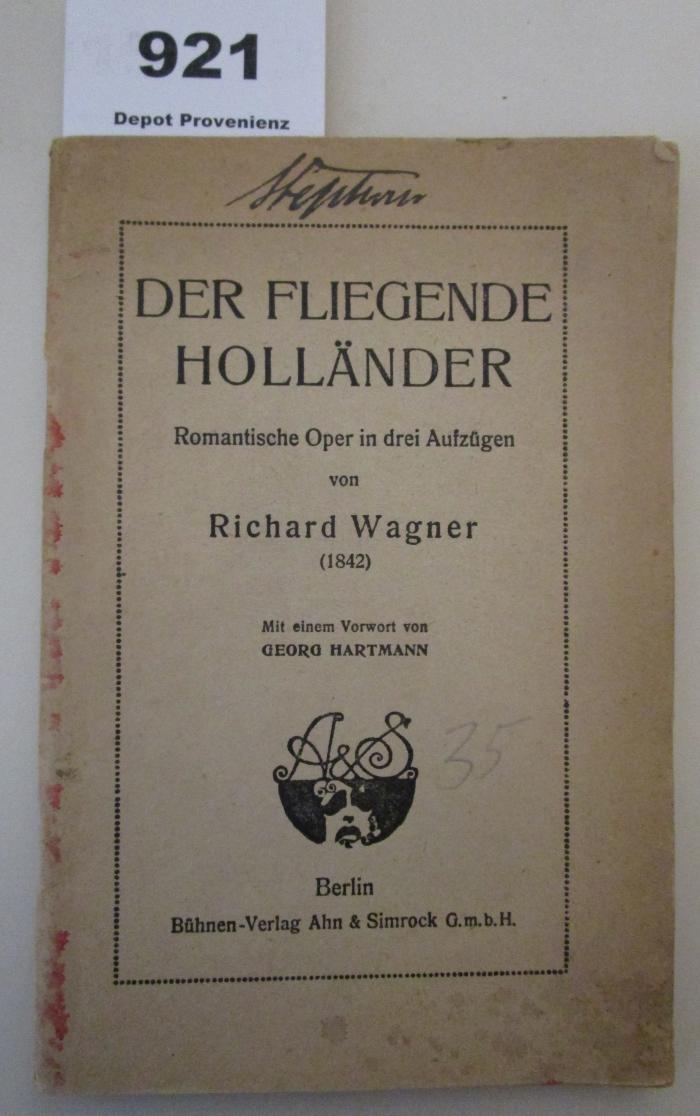  Der fliegende Holländer : Romantische Oper in drei Aufzügen (o.J.)