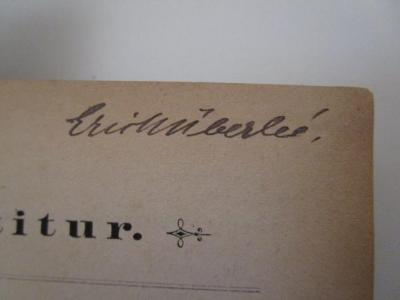  Deutsches Liederbuch für gemischten Chor : eine Sammlung der beliebtesten Lieder älterer sowie der hervorragensten jetzt lebenden Tondichter ; Partitur (1880);- (Ûberlée, Erich), Von Hand: Autogramm, Name; 'Erich Ûberlée'. 