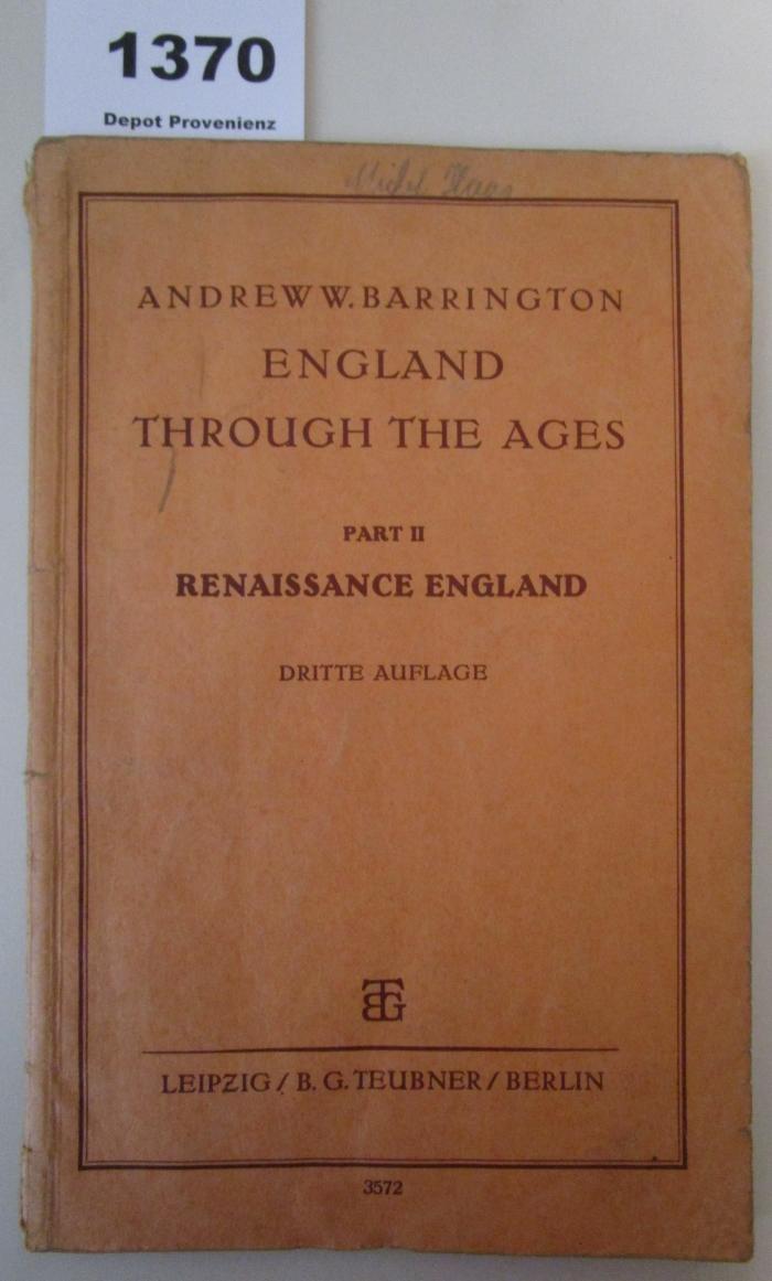  England through the ages : the growth and development of the English Nation : Part II: Renaissance England (1932)