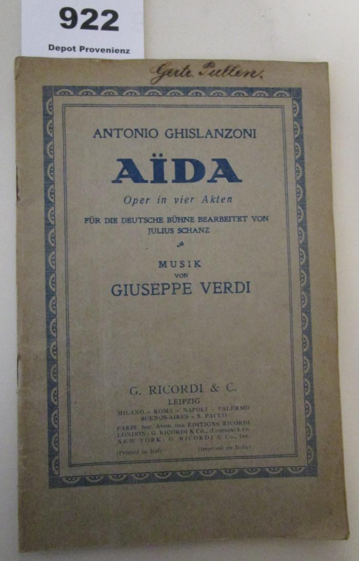  Aida : Oper in vier Akten (o.J.)