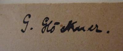 - (Glöckner, G.), Von Hand: Autogramm, Name; 'G. Glöckner.'. ; Rigoletto : Oper in vier Aufzügen (o.J.)