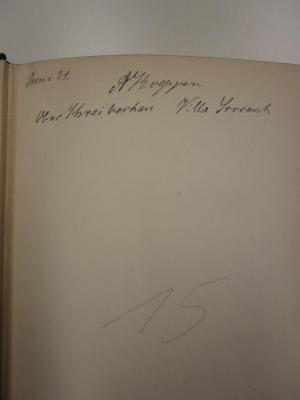 - (Koeppen, Anna), Von Hand: Autogramm, Name, Ortsangabe, Datum; 'Juni 31. A Koeppen Ober Schreiberhau Villa Sorrent'. ; Liederbuch der Christlichen Wissenschaft (Christian Science) : mit fünf Gedichten (1924)