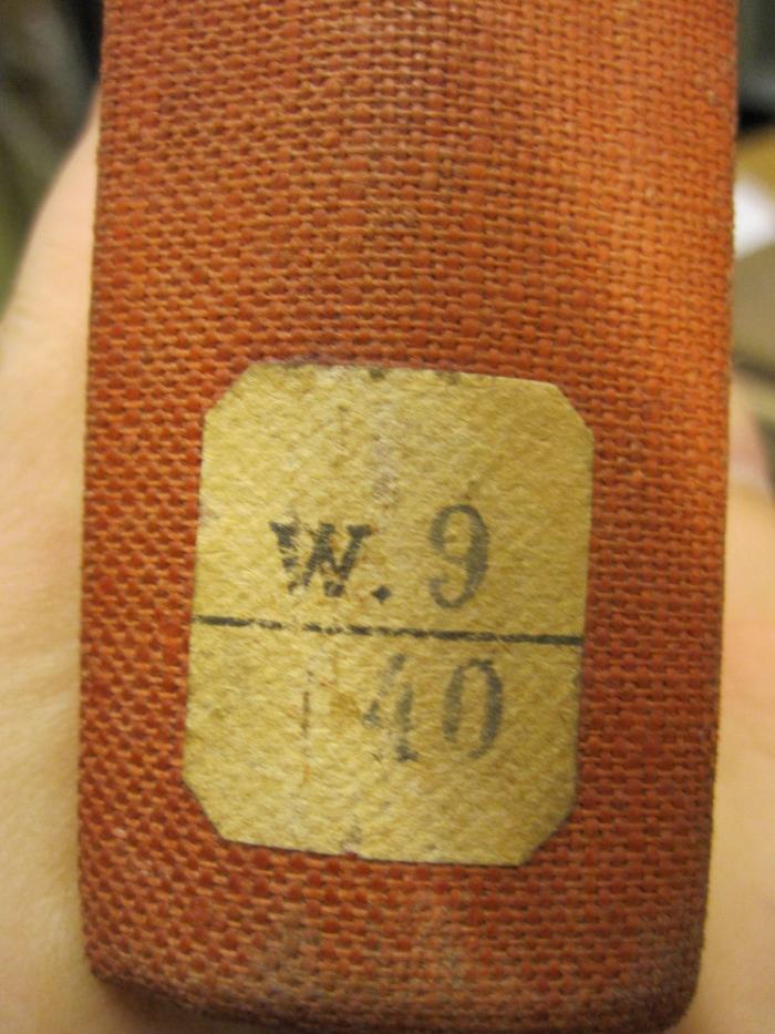  Johanna v. Bismarck : Lebensschicksal einer deutschen Frau (o.J.);- (Deutsches Reich. Hauptamt Ordnungspolizei), Etikett: Signatur; 'w.9 /40'. 