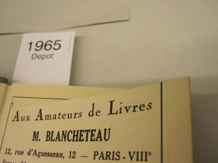  Guide Pratique des Bibliothèces de Paris (1937);-, Ausschnitt: Abbildung