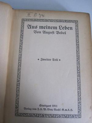 MB 282: Aus meinem Leben (1911)