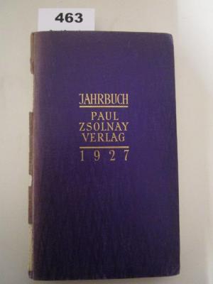  Jahrbuch : Paul Zsolnay Verlag (1927)