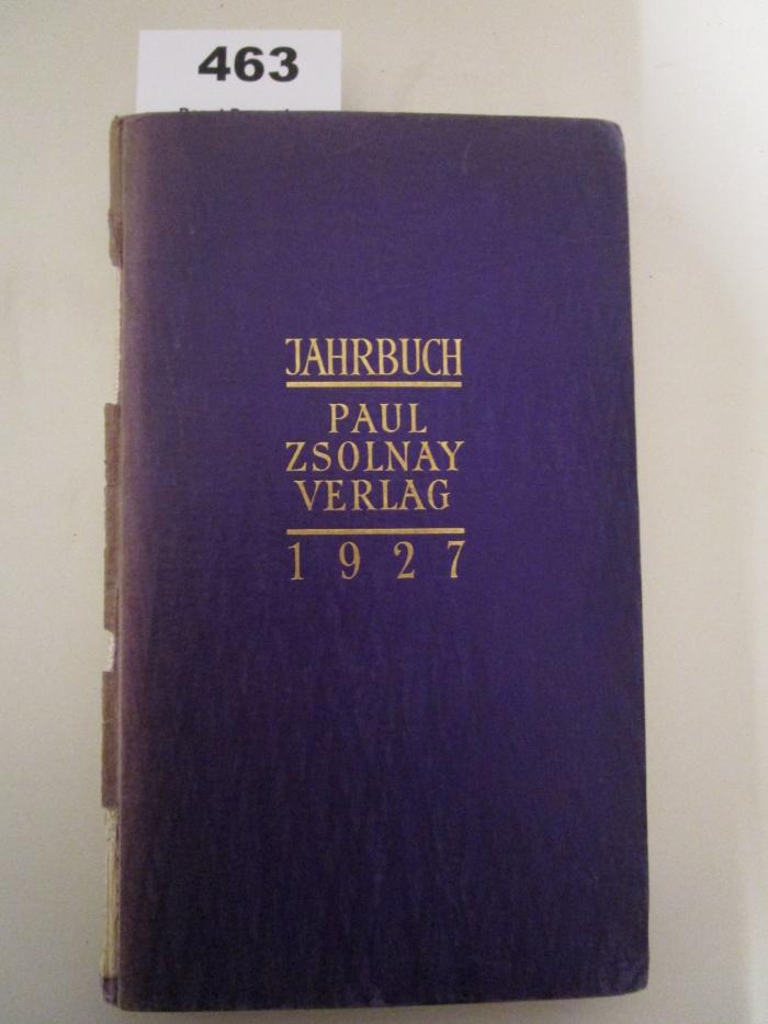  Jahrbuch : Paul Zsolnay Verlag (1927)