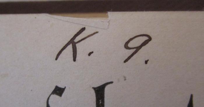 G46 / 3991 (Schöngart, Edwin), Von Hand: Signatur; '[A-Z]. ##.'.  (Prototyp); Deutscher Liederschatz : 300 männerstimmige Gesänge für die höheren Klassen der Gymnasien und Realschulen und für Seminarien (1899)