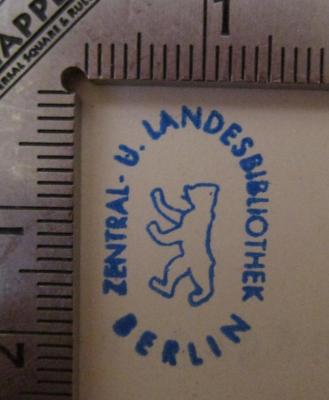  Gesetzblatt der Deutschen Evangelischen Kirche : Jahrgang 1933 (1933);- (Zentral- und Landesbibliothek Berlin), Stempel: Abbildung, Berufsangabe/Titel/Branche, Name, Ortsangabe; 'Zentral- und Landesbibliothek Berlin'.  (Prototyp)