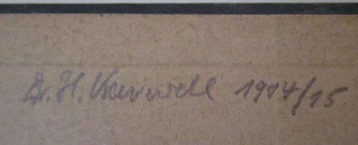 - (Karwehl[?], H.), Von Hand: Autogramm, Name, Datum; 'Dr. H. Karwehl 1914/15'. ; Mund-Harmonika-Album No. 1 (Melodien-Album I.) : Eine Sammlung neuer Tänze, Märsche u. Lieder für das Mund-Harmonika (o.J.)