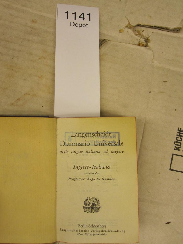  Dizionario Universale delle lingut italiana ed inglese : Inglese - Italiano (o.J.)