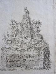 SoSa / 1996 (Schnauss, Christian Friedrich), Etikett: Exlibris, Name, Abbildung; 'Ex Bibliotheca Christiani Friederici Schanußii'.  (Prototyp)