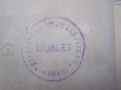 - (Uniwersytet Łódzki. Biblioteka), Stempel: Besitzwechsel: Doublette, Berufsangabe/Titel/Branche, Name, Ortsangabe; 'Biblioteka Uniwersytecka w Lodzi Dublet'.  (Prototyp)