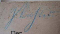 - (Riester[?], G.[?]), Von Hand: Autogramm, Name; 'G Riester'. 