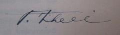 - (Thiel[?], F.[?]), Von Hand: Autogramm, Name; 'F. Thiel'. 