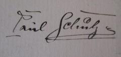 - (Schulze, Paul), Von Hand: Autogramm, Name; 'Paul Schulze'. 