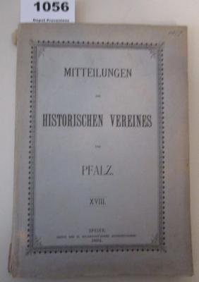  Mitteilungen des Historischen Vereins der Pfalz (1894)