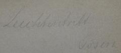 - (Leichtentritt, Anna), Von Hand: Autogramm, Ortsangabe; 'Leichtentritt 
Posen'. 