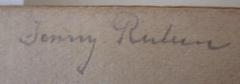 - (Ruhm, Jenny), Von Hand: Autogramm, Name; 'Jenny Ruhm'. 
