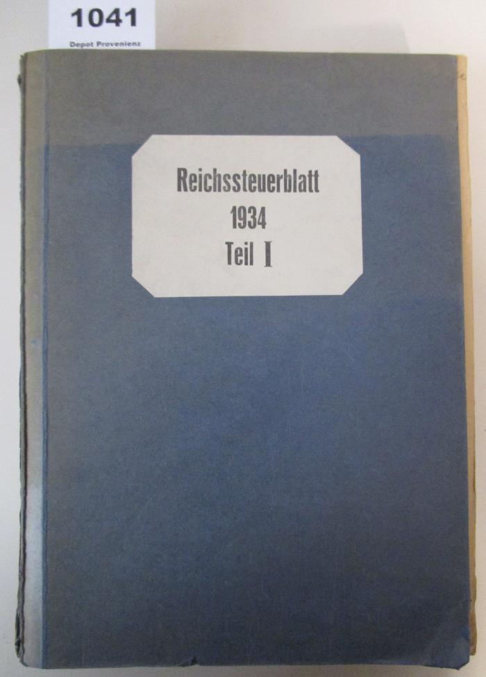  Reichssteuerblat Jahrgang 1934 (1934)