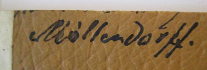 XIV 18704: Geschichte der königlich Preußischen Akademie der Wissenschaften zu Berlin (1901);G47 / 545 (Wilamowitz-Moellendorff, Ulrich von), Von Hand: Autogramm; '[...] Möllendorff.'. 