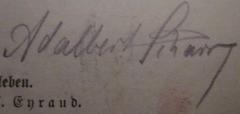 - (Scharr, Adalbert), Von Hand: Autogramm, Name; 'Adalbert Scharr'. 