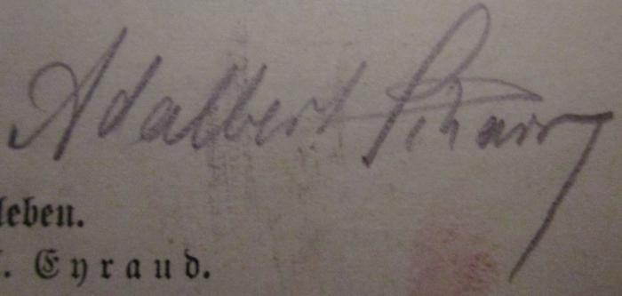  Aus Althaldenslebens Vergangenheit (1914);- (Scharr, Adalbert), Von Hand: Autogramm, Name; 'Adalbert Scharr'. 