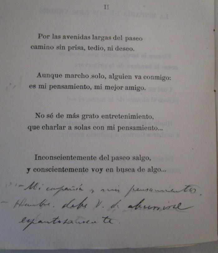  Los ojos verdes (poemas de alucinación) (1923);- (Mugica, Pedro de), Von Hand: Annotation. 
