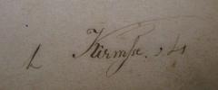 - (Kirmße, O.), Von Hand: Autogramm, Name, Nummer; '[.] Kirmße, 4'. 