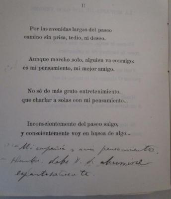  Los ojos verdes (poemas de alucinación) (1923);- (Mugica, Pedro de), Von Hand: Annotation. 