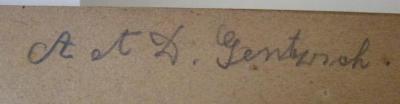  Vollständiges Wörterbuch der Französischen und Deutschen Sprache (1875);- (Jentzsch[?], A. [.]. D.), Von Hand: Autogramm, Name; 'A [.] D. Jentzsch.'. 