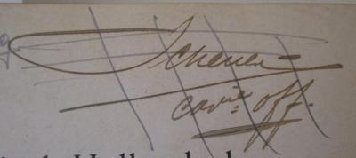  Maleisch-Hollandsch en Hollandsch-Maleisch Handwoordenboek : met en toelichting voor het gebruik van de Maleische woorden als zinsdeel (1881);- (Jeneney[?], [?]), Von Hand: Autogramm, Name, Berufsangabe/Titel/Branche; 'Jeneney [?] cav[...] off.'. 