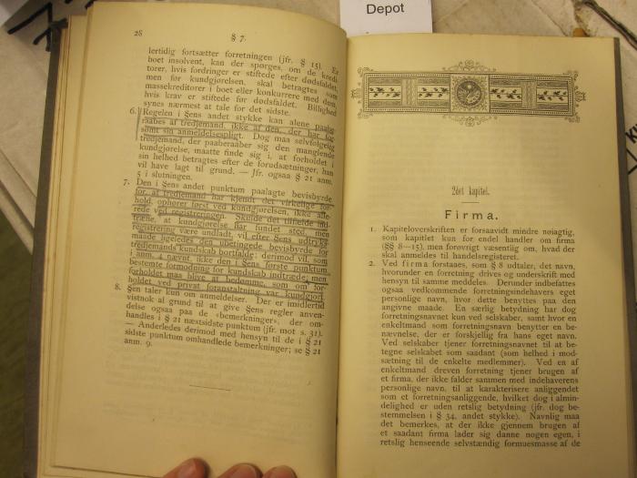  Lov om Handeslregistre, Firma og Prokura af 17de mai 1890 (1890);- (Schjødt, Annæus), Von Hand: Annotation. 