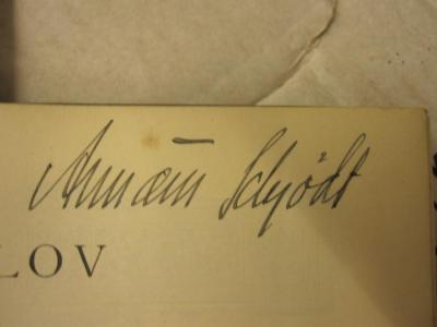  Lov om Handeslregistre, Firma og Prokura af 17de mai 1890 (1890);- (Schjødt, Annæus), Von Hand: Autogramm, Name; 'Annaeus Schjödt'. 