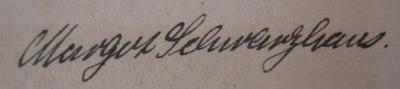  Geschichte der Musik in allgemeinverständlicher Form : die Entwicklung der Musik bis etwa 1600 (1925);- (Rathke, Margot), Von Hand: Autogramm, Name; 'Margot Schwarzhans.'. 