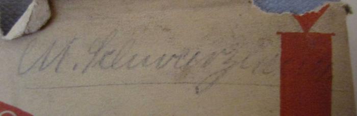  Geschichte der Musik in allgemeinverständlicher Form : die Entwicklung der Musik bis etwa 1600 (1925);- (Rathke, Margot), Von Hand: Autogramm, Name; 'M. Schwarzhans'. 