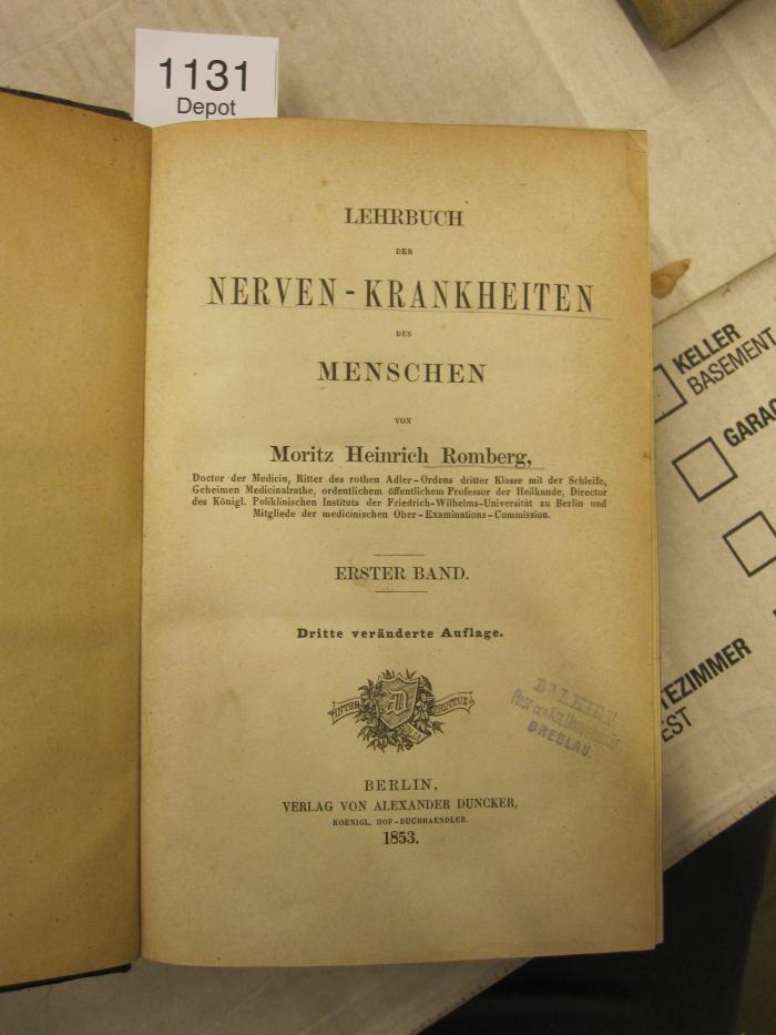  Lehrbuch der Nerven-Krankheiten des Menschen (1853)