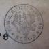 - (Preußen. Polizei-Präsidium), Stempel: Abbildung, Berufsangabe/Titel/Branche, Ortsangabe; 'Königl. Polizei Präsidium 
* Berlin *'.  (Prototyp)