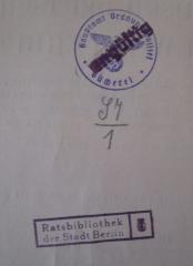 - (Deutsches Reich. Hauptamt Ordnungspolizei), Von Hand: Signatur; 'S7/1'. 