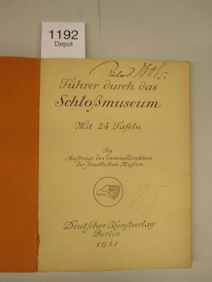  Führer durch das Schloßmuseum. (1921)