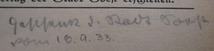  Soest : Ein Heimatbuch und Führer durch Stadt und Börde (o.J.);- (Soest;unbekannt), Von Hand: Besitzwechsel: Schenkung, Datum; 'Geschenk d. Stadt Soest vom 16.9.33.'. 