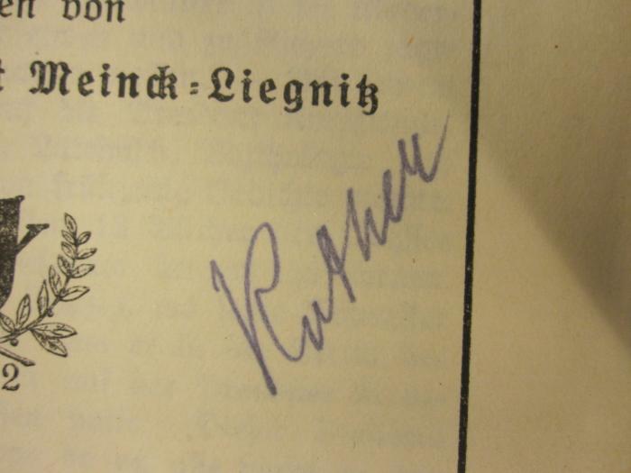 Die Meistersinger von Nürnberg (o.J.);- (Rather[?], [?]), Von Hand: Autogramm, Name; 'Rather'. 