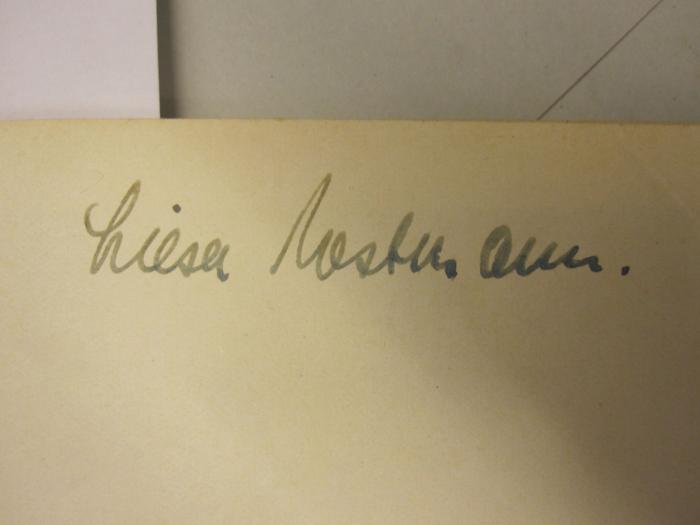  Marburg. Führer durch die Stadt und ihre nächste Umgebung (1939);- (Westmann[?], Liesa[?]), Von Hand: Autogramm, Name; 'Liesa Westmann'. 