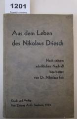  Aus dem Leben des Nikolaus Driesch (1933)