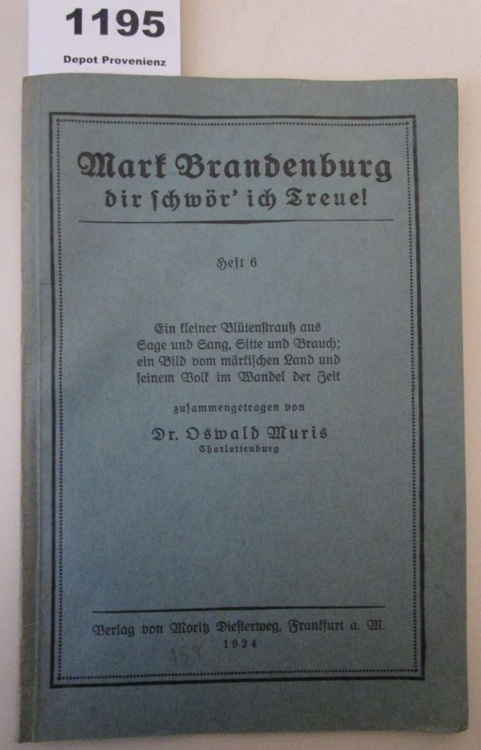  Mark Brandenburg dir schwör' ich Treue! Heft 6 (1924)