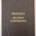  Das Testament des großen Kurfürsten : Schauspiel in fünf Aufzügen (1859)