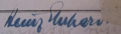 - ([..]hardt, Heinz), Von Hand: Autogramm, Name; 'Heinz [..]hardt'. 