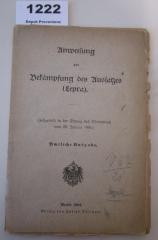  Anweisung zur Bekämpfung des Aussatzes (Lepra) (1920)