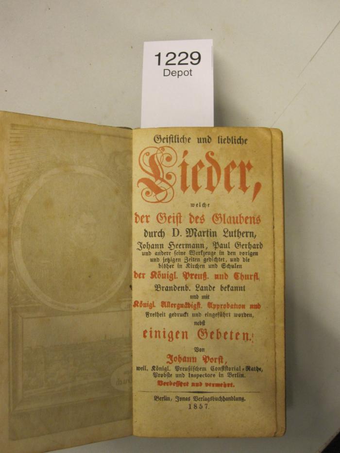 Geistliche und liebliche Lieder, welche der Geist des Glaubens durch D. Martin Luthern [...] nebst einen Gebeten (1857)